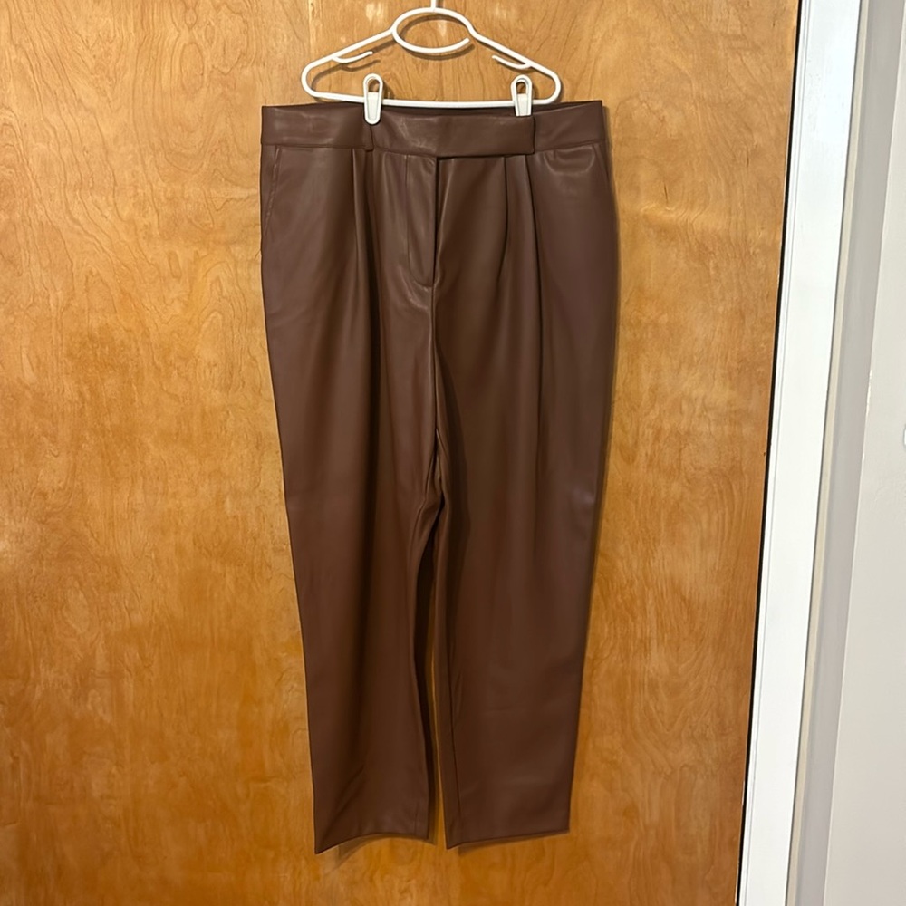 Brown leather pants